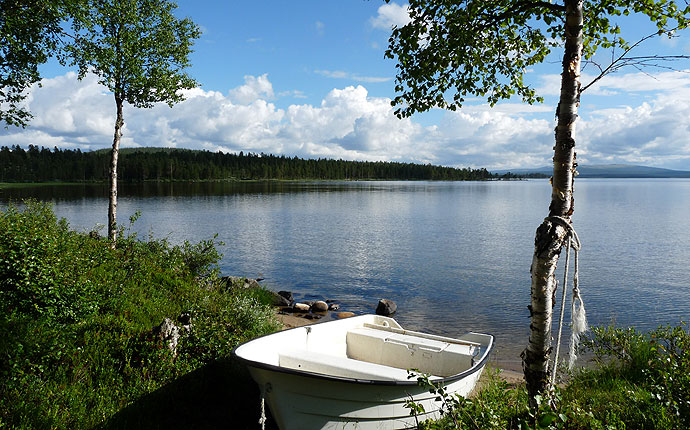 Ruderboot am Femundsee in Norwegen